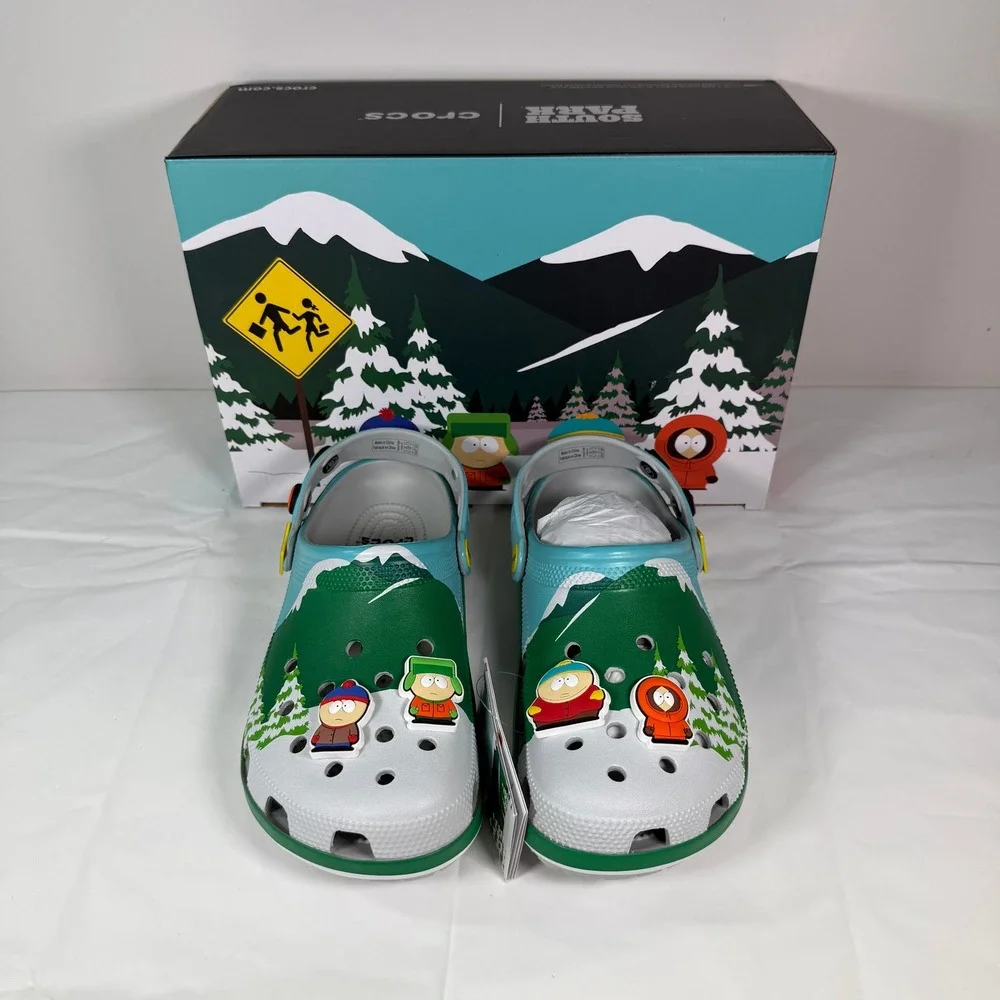 Crocs South Park Classic Clog Multi Green Blue White 211509-90H Mens 8 Womens 10